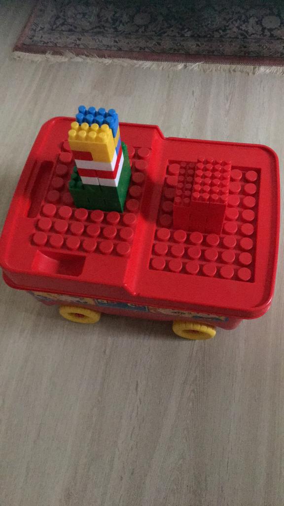 Speelblokken mega bloks met kar, Ophalen, Gebruikt