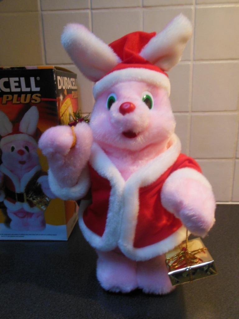 Groot Duracell Konijn - Kerst - Christmas Bunny 35cm, Enlèvement ou Envoi, Comme neuf, Autres types