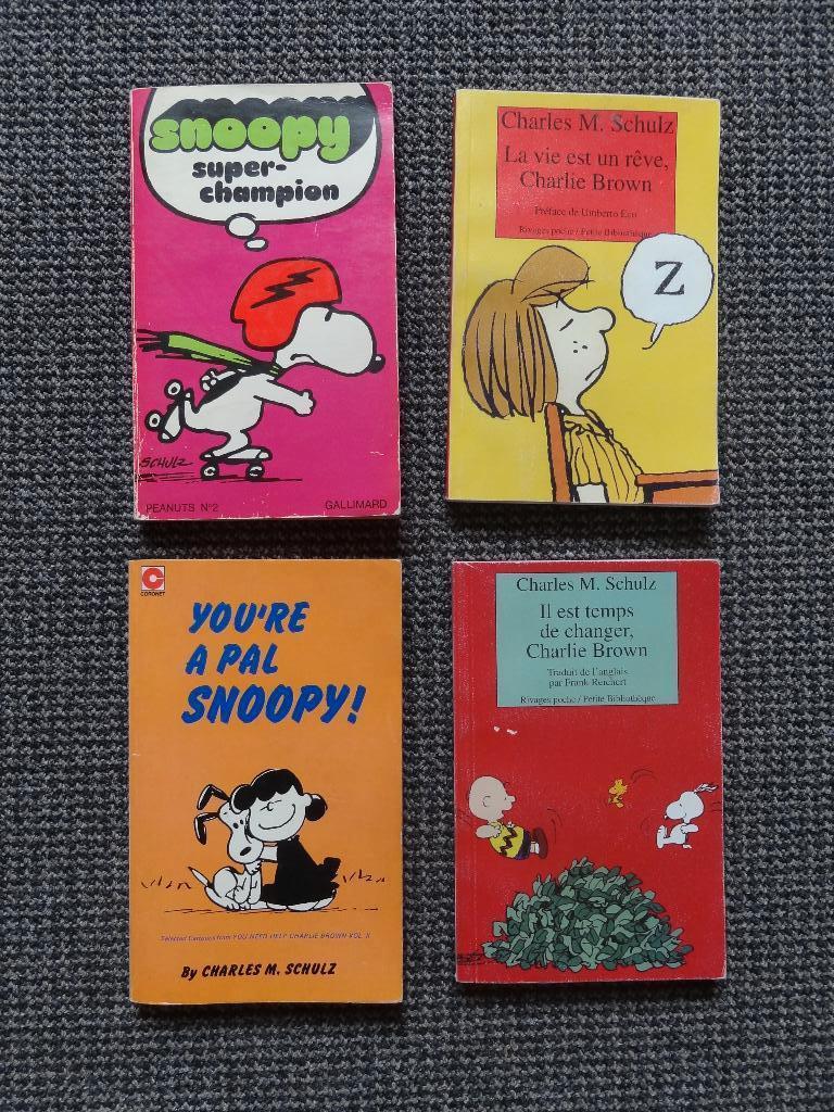 4 pièces de Snoopy, Charlie Brown, Charles M. Schulz, Plusieurs comics, Envoi, Utilisé, Amérique