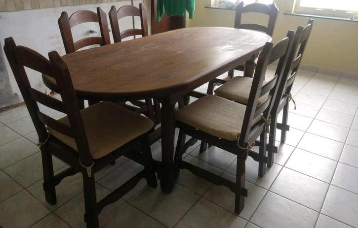 Tafel + 6 stoelen, Huis en Inrichting, Ophalen, Gebruikt