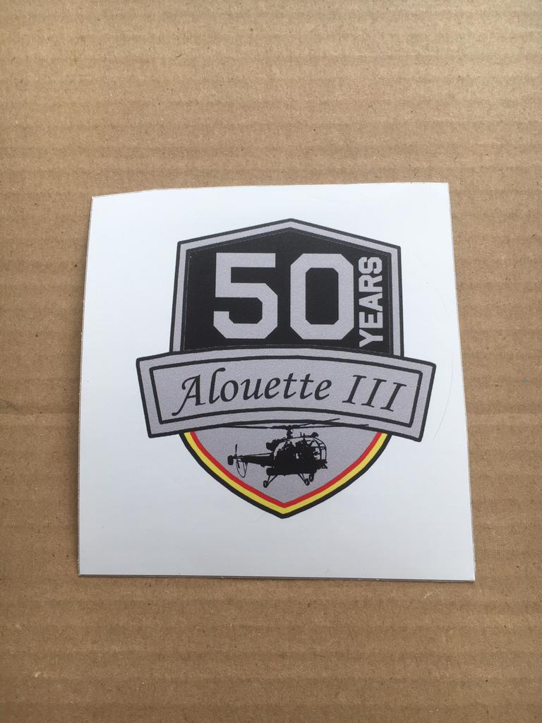 Sticker : Alouette III - 50 Years - 40 Sqn., Verzamelen, Luchtvaart en Vliegtuigspotten, Nieuw, Overige typen, Ophalen of Verzenden