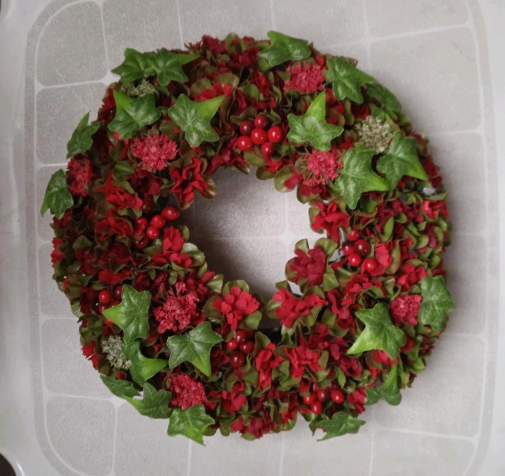 Mooie herfstkrans/kerstkrans, perfecte staat, Ø 18 cm, Huis en Inrichting, Ophalen of Verzenden, Zo goed als nieuw