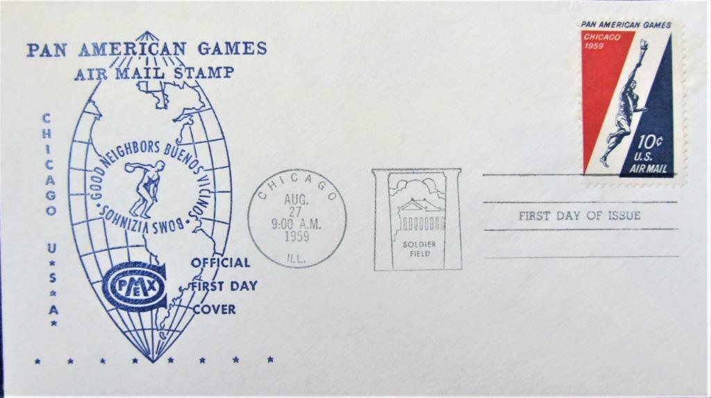 FIRST DAY COVER- U.S.A.- 3TH PAN AMERICAN GAMES., Ophalen of Verzenden, Gestempeld, Sport