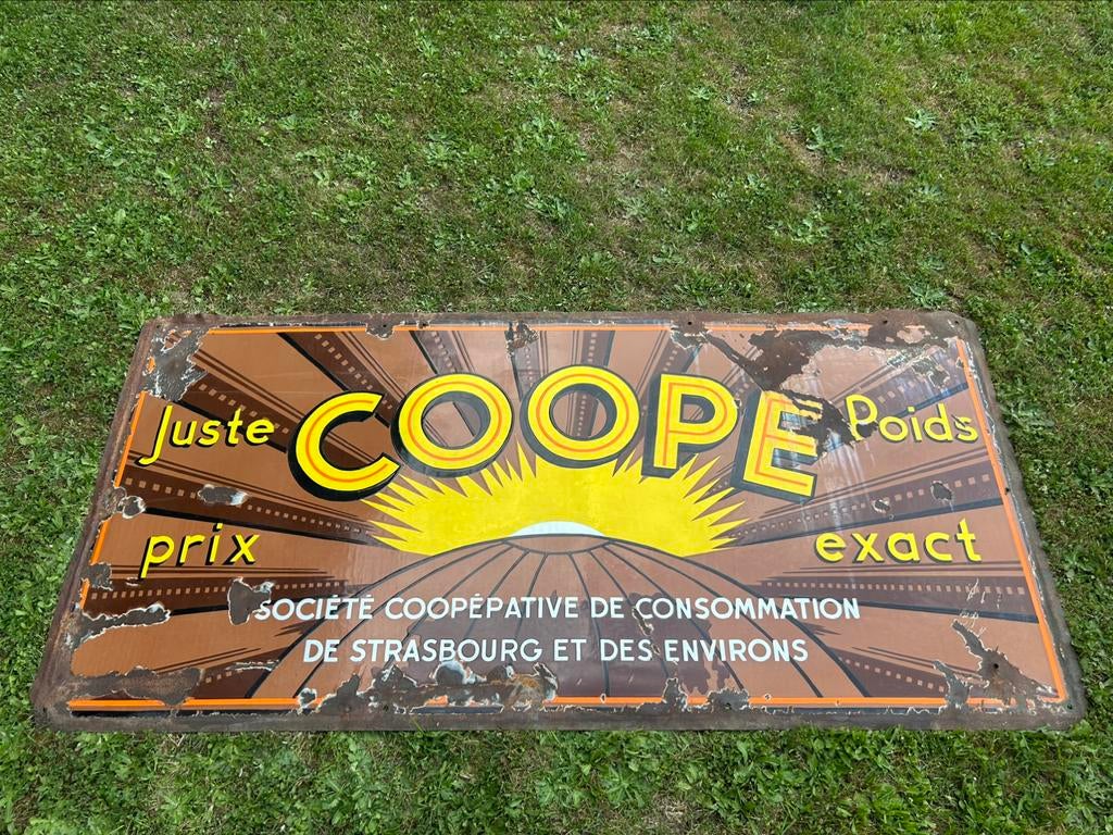 Plaque emaillee email emaille reclame bord coope vintage, Verzamelen, Merken en Reclamevoorwerpen, Ophalen
