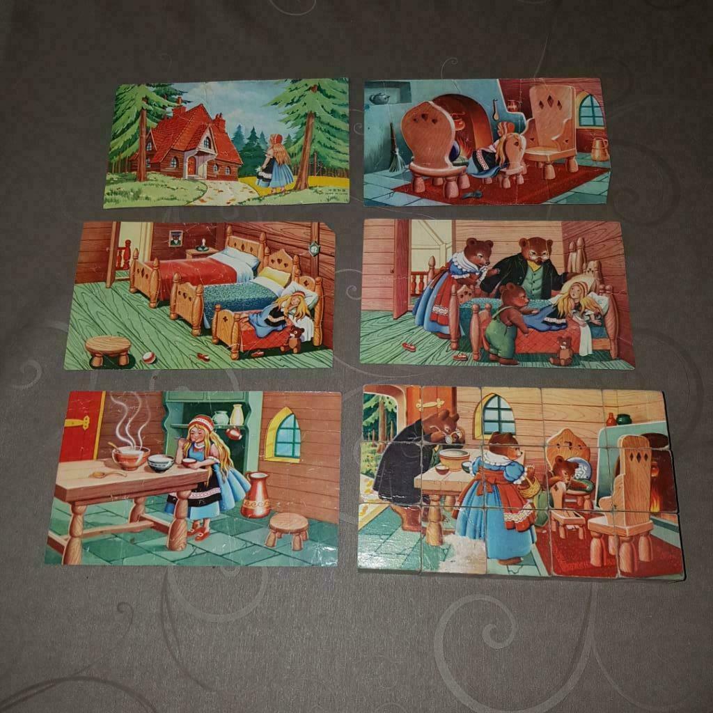 Goldilocks + the three Bears - puzzel - vintage jaren 60, Collections, Collections Autre, Utilisé, Enlèvement