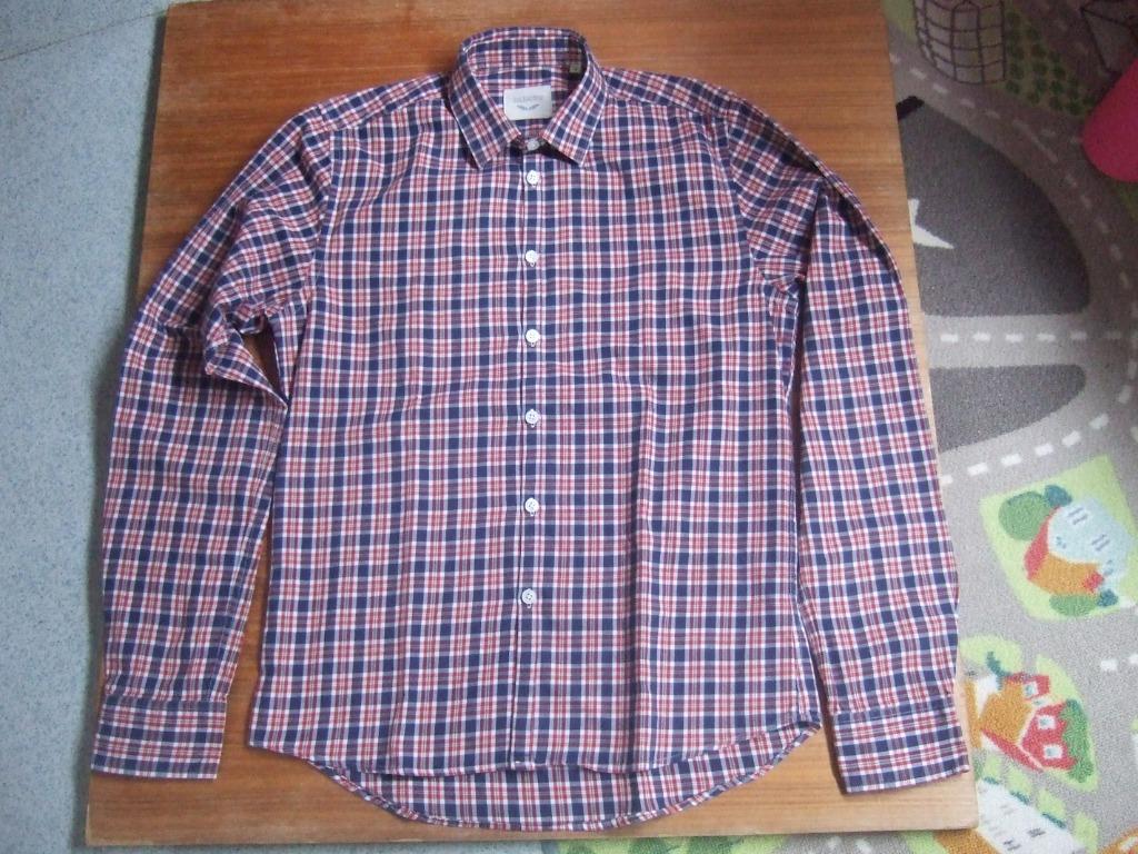 chemise à carreaux rouge bleu taille S, Blauw, Halswijdte 38 (S) of kleiner, Ophalen of Verzenden, Zo goed als nieuw