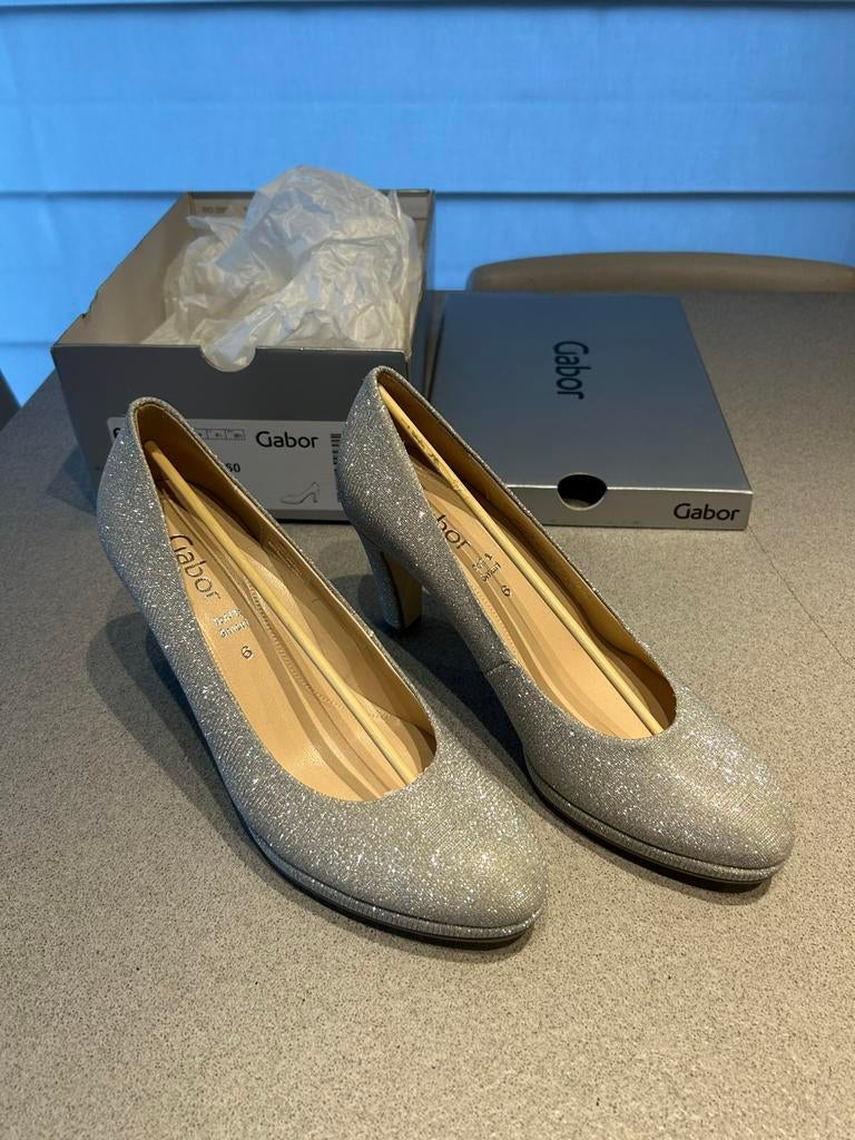 Zilver Gabor schoen met hak, Pumps, Overige kleuren, Gabor, Nieuw