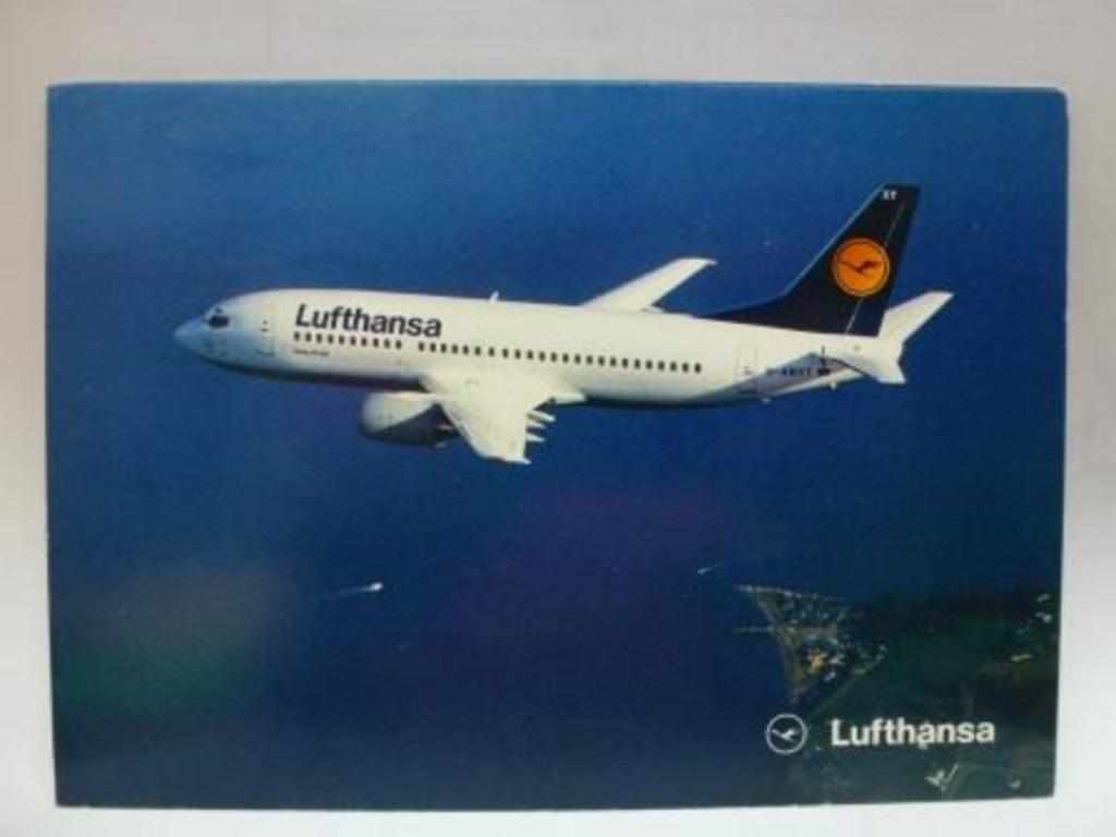 Carte postale ancienne Lufthansa Boeing 737-300, Envoi, Comme neuf, Carte, Photo ou Gravure