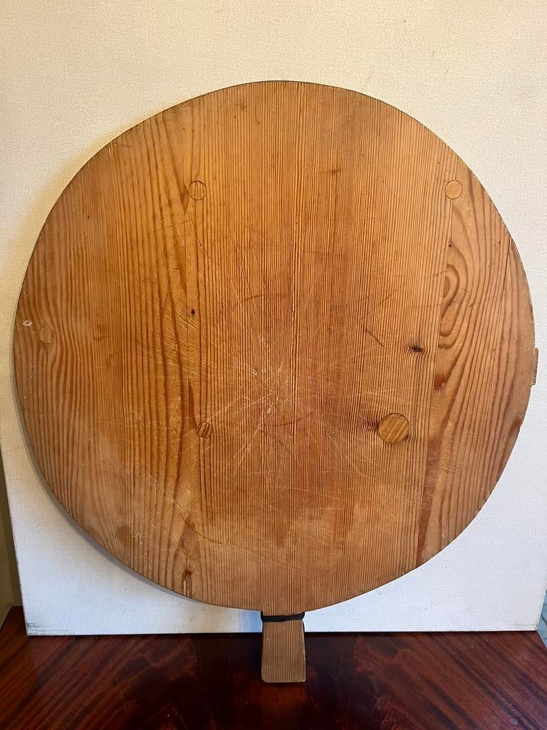 Grote Duitse ronde houten snijplank, jaren 1950, Antiek en Kunst, Ophalen of Verzenden