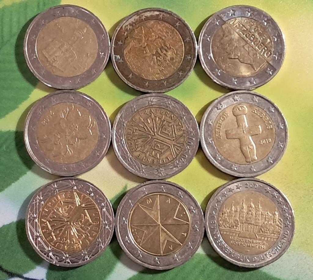 Pièces rares de 2 € monnaies euros, Timbres & Monnaies, Monnaie en vrac, Argent, Belgique, 2 euros