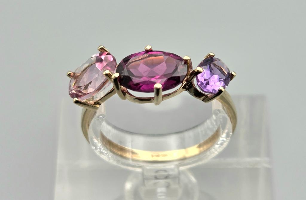 Bague vintage en or avec pierre précieuse. 2025/475., Bijoux, Sacs & Beauté, Bagues, Enlèvement ou Envoi, Autres couleurs, Comme neuf