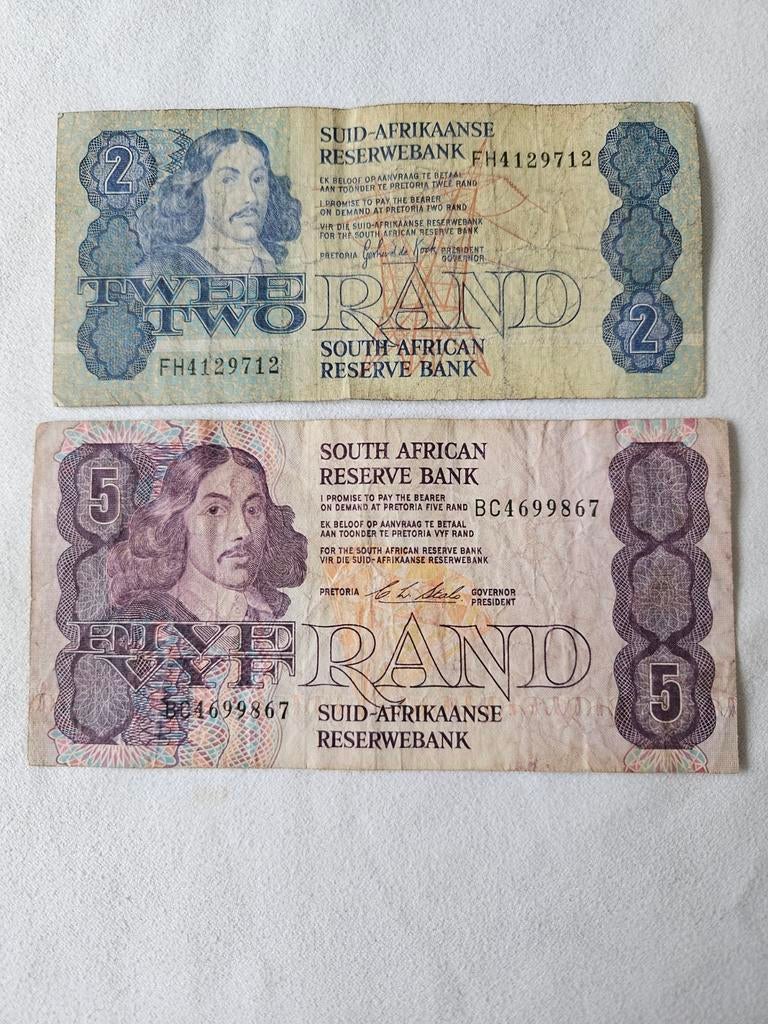 Set de 2 et 5 rands d'Afrique du Sud, Enlèvement ou Envoi, Afrique du Sud, Série