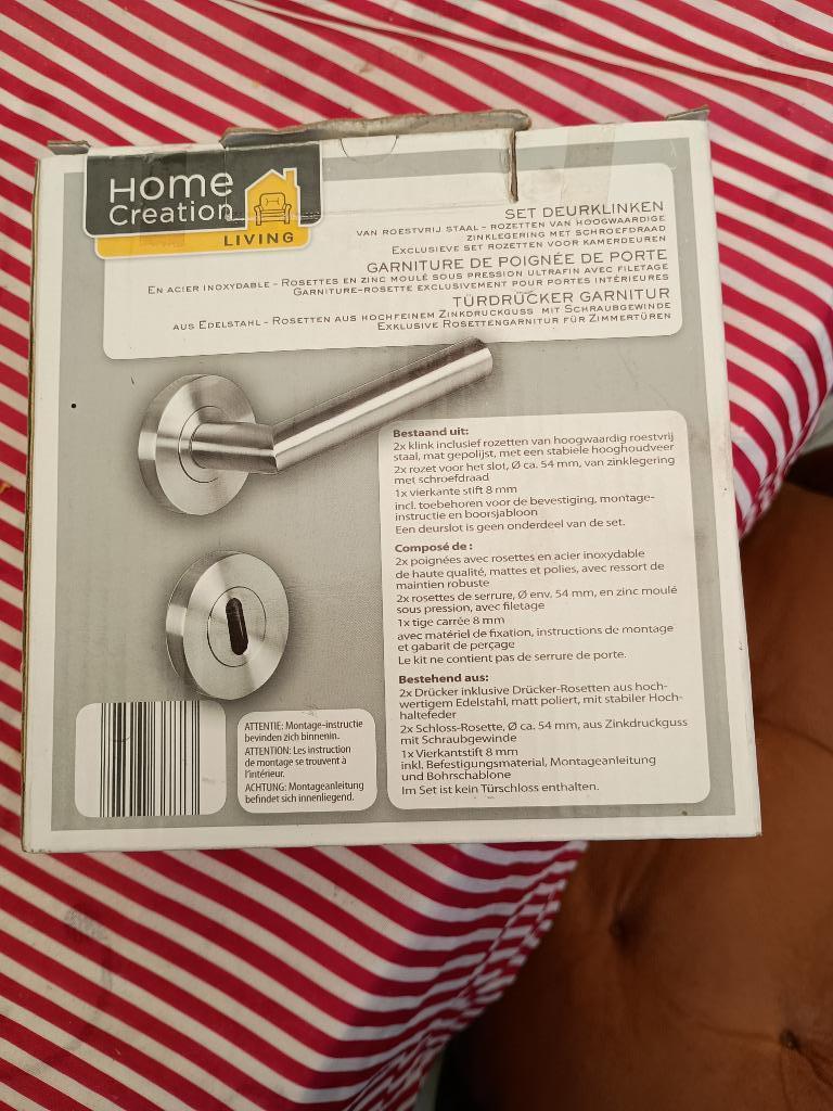 Poignée de porte, Bricolage & Construction, Enlèvement ou Envoi, Neuf, Inox, Loquet ou Poignée