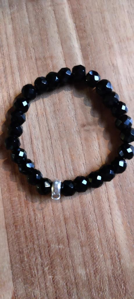 2 Thomas Sabo armbanden-een zwarte en witte, Ophalen of Verzenden, Zo goed als nieuw, Blauw, Elastiek