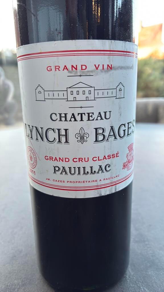 Zeer goed bewaarde fles Rode LYNCH BAGES, Pleine, Comme neuf, Enlèvement, Vin rouge