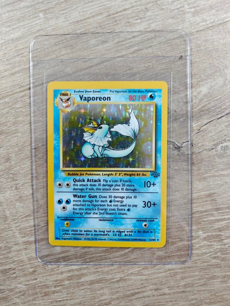 Pokémon Vaporeon holo jungle WOTC, Ophalen of Verzenden, Nieuw, Losse kaart, Foil