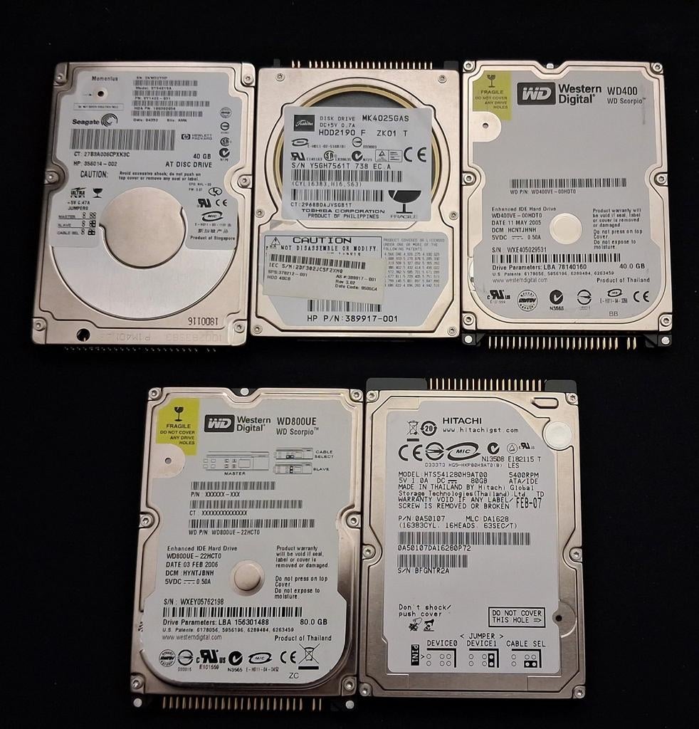 Connexion IDE disque dur 2,5 pouces (pas de SATA), Informatique & Logiciels, Enlèvement ou Envoi, IDE, HDD