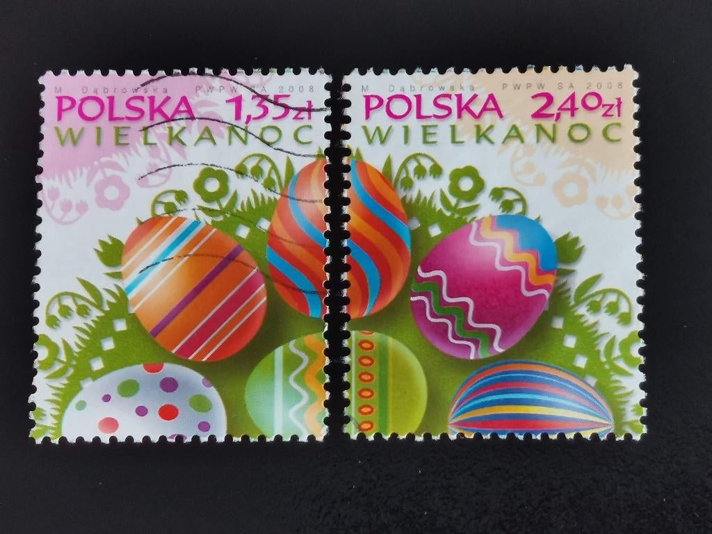 Pologne 2008 - Pâques, œufs de Pâques, fleurs, Enlèvement ou Envoi, Pologne, Affranchi