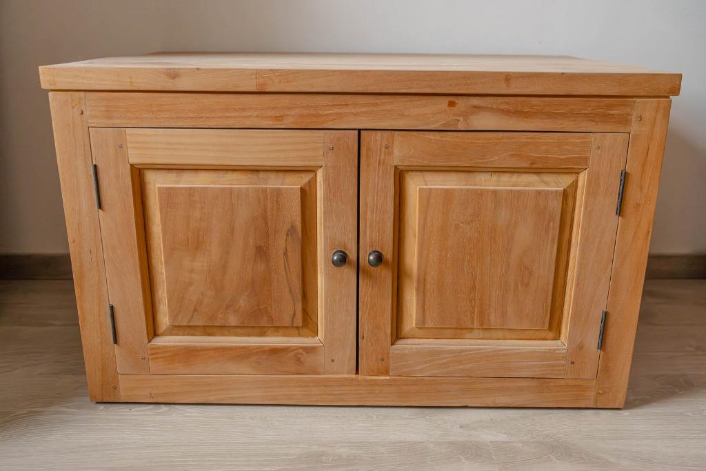 kast, Huis en Inrichting, Kasten | Kleerkasten, Ophalen, Met deur(en), 75 cm of meer, Teakhout