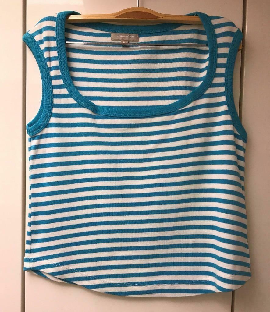 Blauwe Tex tanktop - Maat L, Blauw, Maat 42/44 (L), Ophalen of Verzenden, Zonder mouw