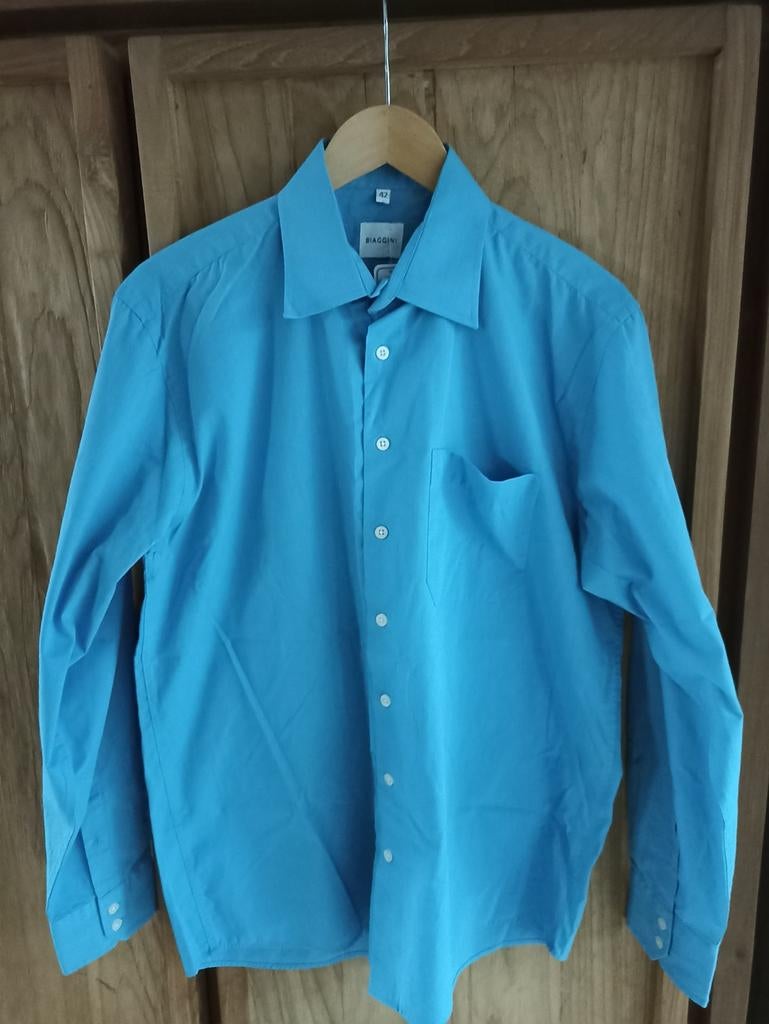 Chemise bleue C&A taille 42, Kleding | Heren, Overhemden, Blauw, Zo goed als nieuw, Halswijdte 41/42 (L), C&A