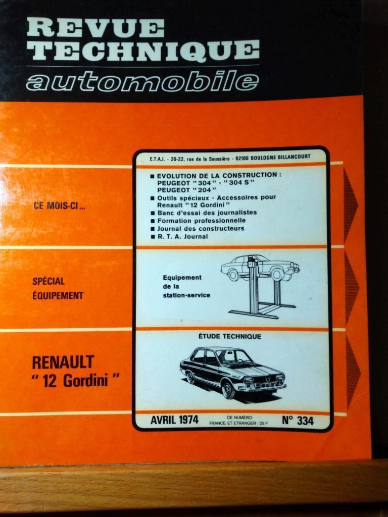 RTA - Renault 12 Gordini - Peugeot 304 - 204 - n 334, Verzenden
