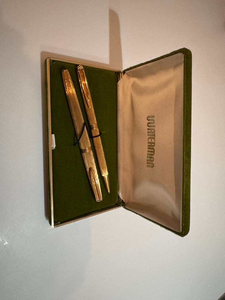 Waterman - vintage C/F pennenset, Verzamelen, Pennenverzamelingen, Ophalen of Verzenden, Zo goed als nieuw, Balpen, Waterman