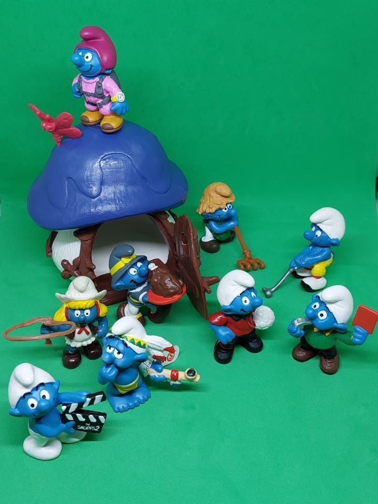 Speelset smurfjes met huisje schleich schtroumpfs, Ophalen of Verzenden, Nieuw, Verschillende Smurfen, Poppetje, Figuurtje of Knuffel