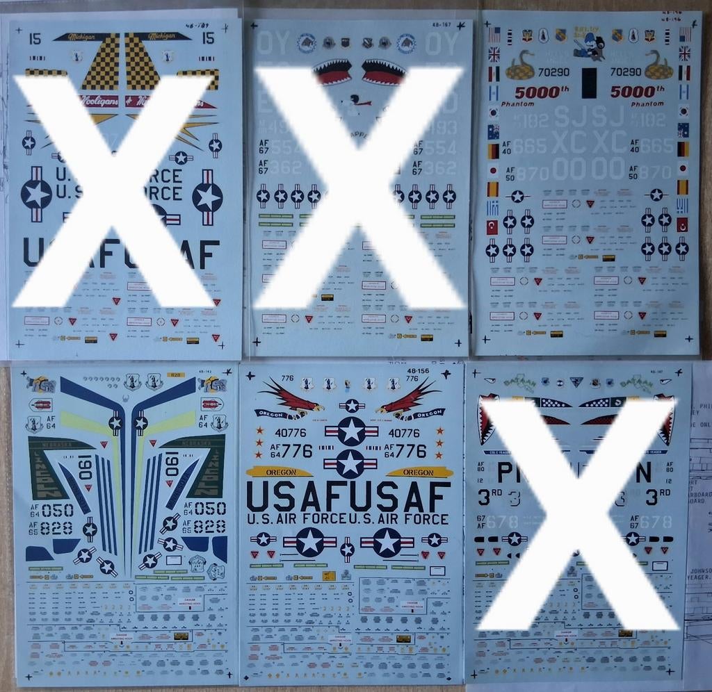 3 planches de décalcomanie spéciales Phantom(F-4, RF-4) 1/48, Neuf, Enlèvement ou Envoi, Avion, Plus grand que 1:72