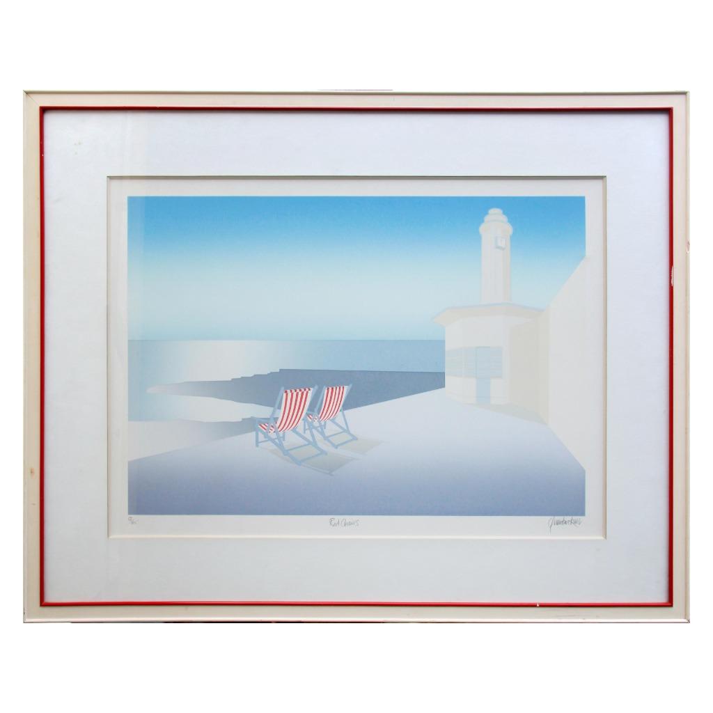 Lithographie « Chaises rouges » d'Ole Kurtzau, Enlèvement ou Envoi