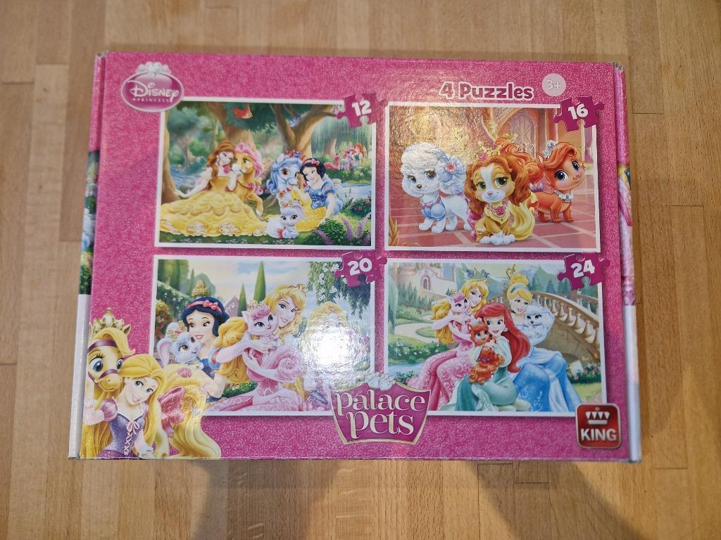 4 Puzzels Disney Princess  12+16+20+24 stukjes, Ophalen of Verzenden, 10 tot 50 stukjes, Zo goed als nieuw, 2 tot 4 jaar