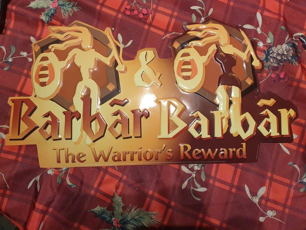 Variant 2) Metaal Reclamebord - Barbãr Barbar -, Verzamelen, Ophalen of Verzenden, Gebruikt, Reclamebord, Plaat of Schild, Overige merken