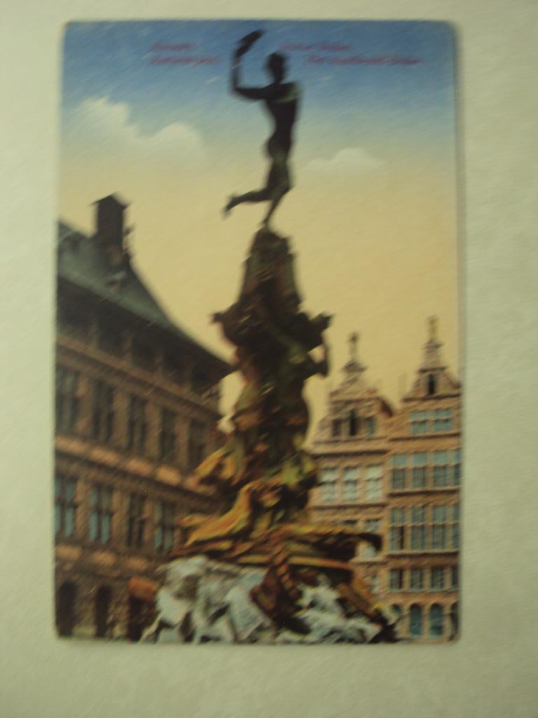 53557 - ANTWERPEN - HET STANDBEELD BRABO - ZIE 2 FOTO'S, Verzenden, Antwerpen