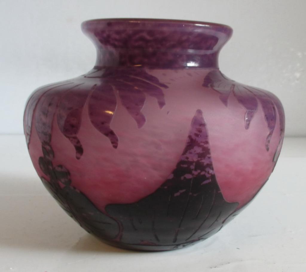 art deco cameo glas vaas Schneider Le Verre Francais Dahlia, Verzenden