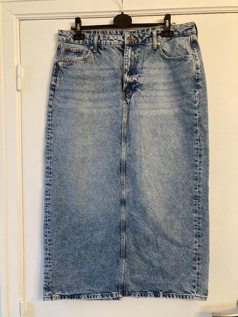 Lange jeansrok - &Denim - maat L, Blauw, Maat 42/44 (L), Ophalen of Verzenden, & denim