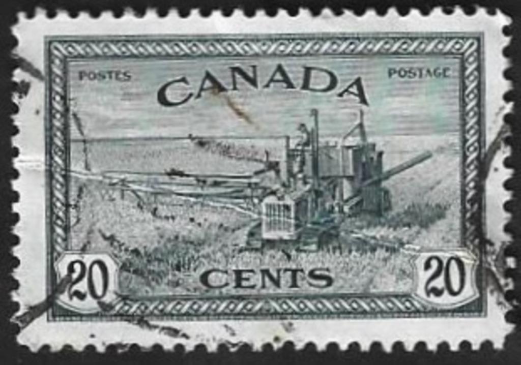 1 Postzegel Canada 1946 Omschakeling naar vredesproductie, Enlèvement ou Envoi, Affranchi, Amérique du Nord