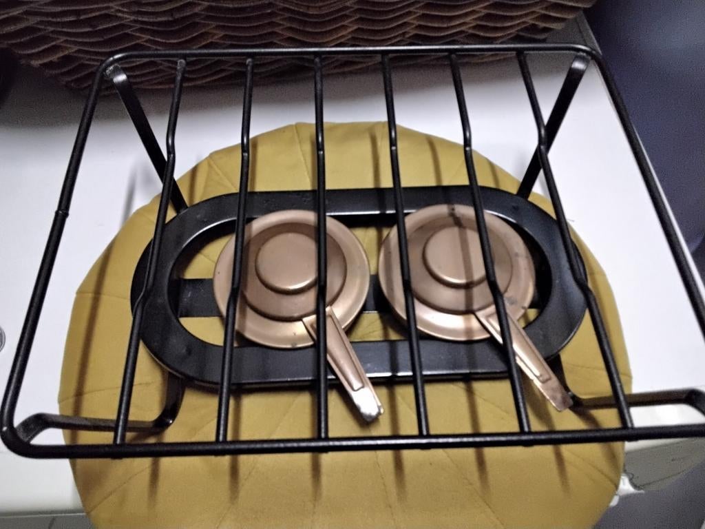 NOOIT GEBRUIKT koperen voedselverwarmer/flambeerservies, Antiek en Kunst, Ophalen of Verzenden, Koper