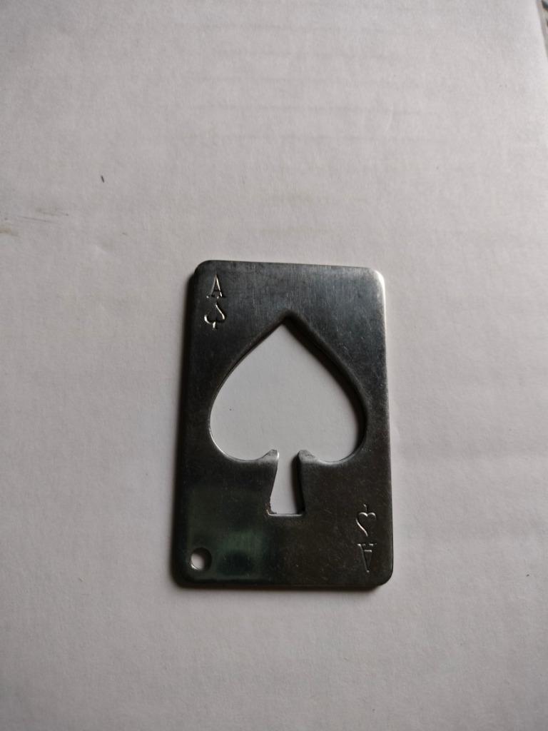 Ouvre-bouteille - ouvre-bière - carte As de pique - acier in, Envoi