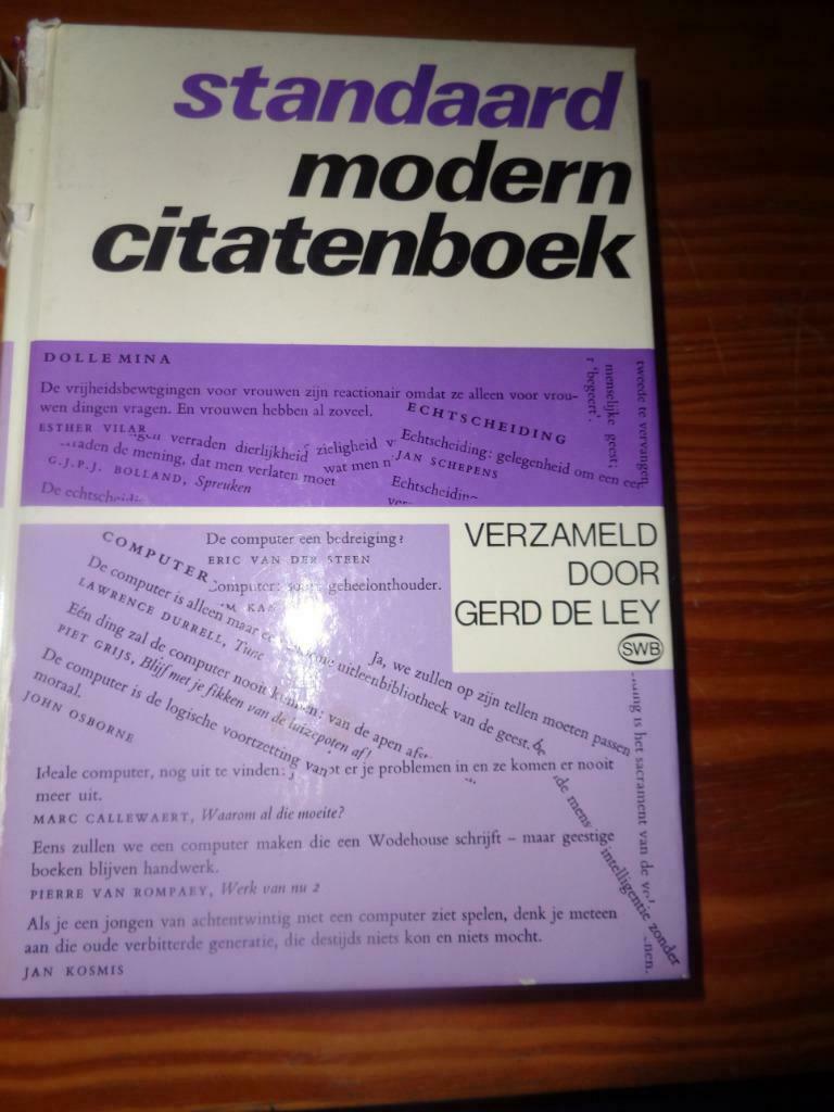 Modern citatenboek - Gerd De Ley, Enlèvement ou Envoi