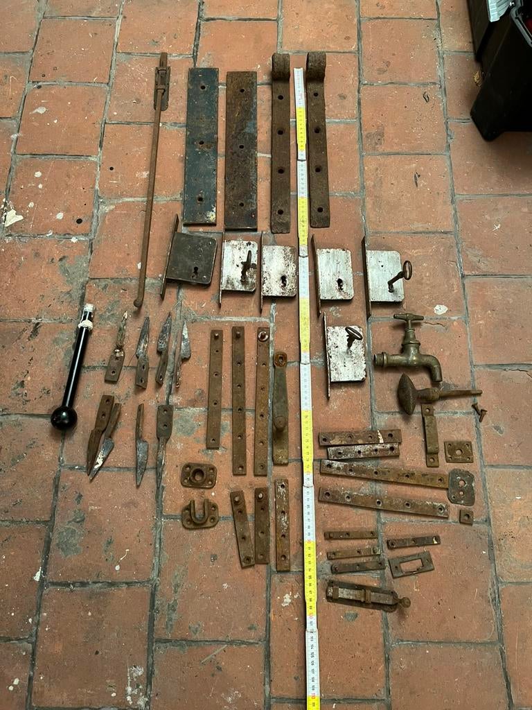 IJZERWAREN IJZER SLOT GRENDELS SCHARNIER, Doe-het-zelf en Bouw, Ophalen of Verzenden, Gebruikt