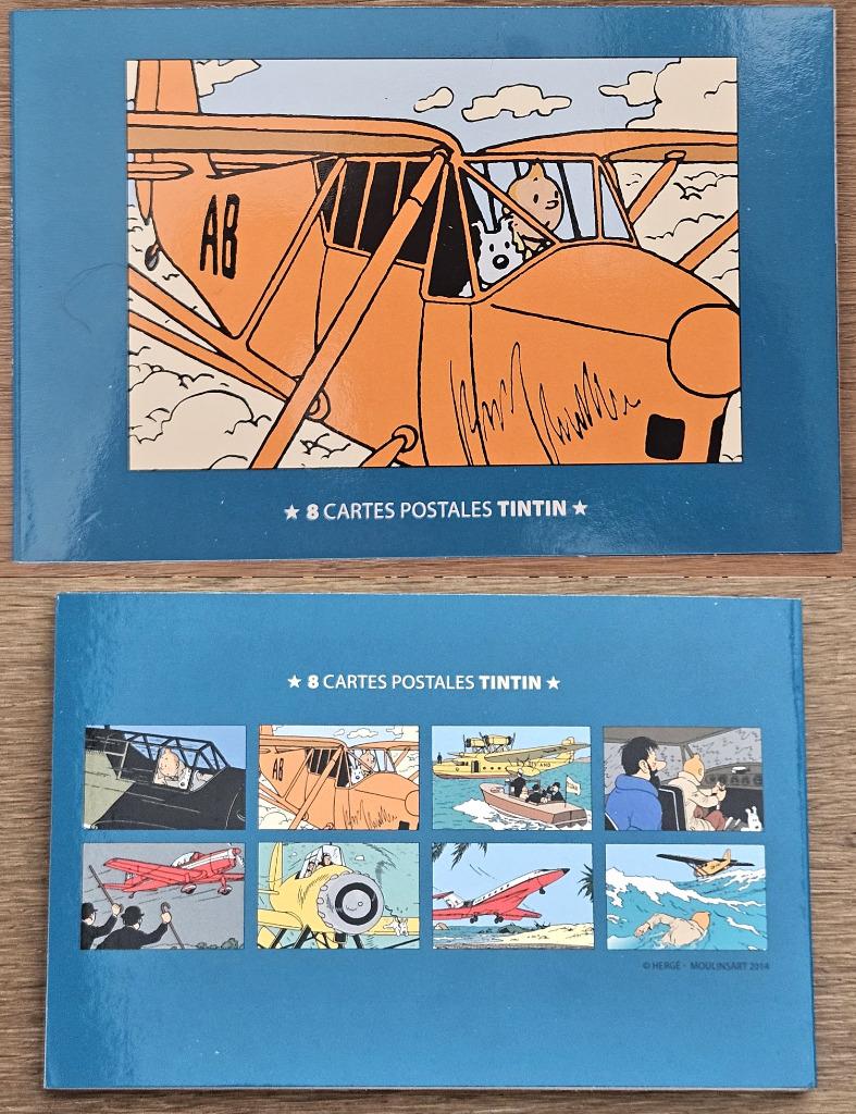 TINTIN Carnet de 8 Cartes Postales - En Avion Tintin, Enlèvement ou Envoi, Tintin, Neuf, Image, Affiche ou Autocollant