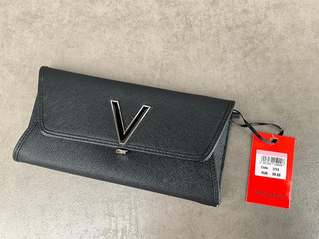 Valentino Clutch - zwart, Handtassen en Accessoires, Tassen | Damestassen, Ophalen, Nieuw, Zwart, Avondtasje
