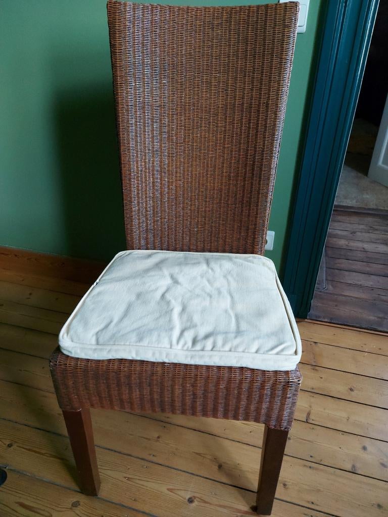 6 stoelen Lloyd loom met kussens., Huis en Inrichting, Ophalen of Verzenden, Zo goed als nieuw