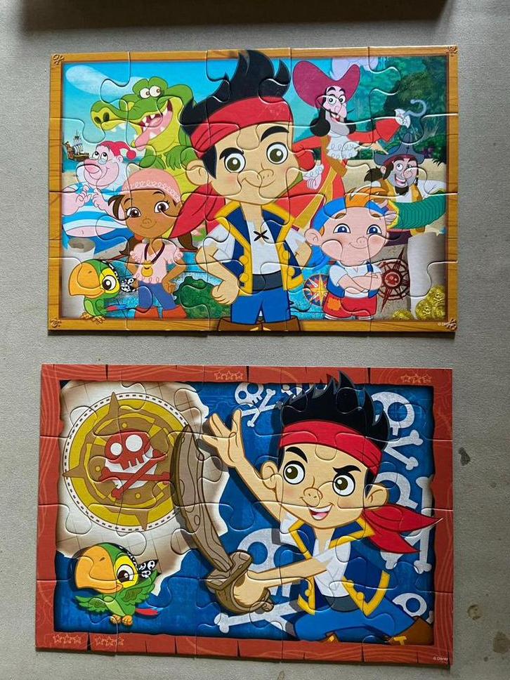 2 in 1 puzzel 20 stuks Jake en de piraten, Ophalen, Zo goed als nieuw