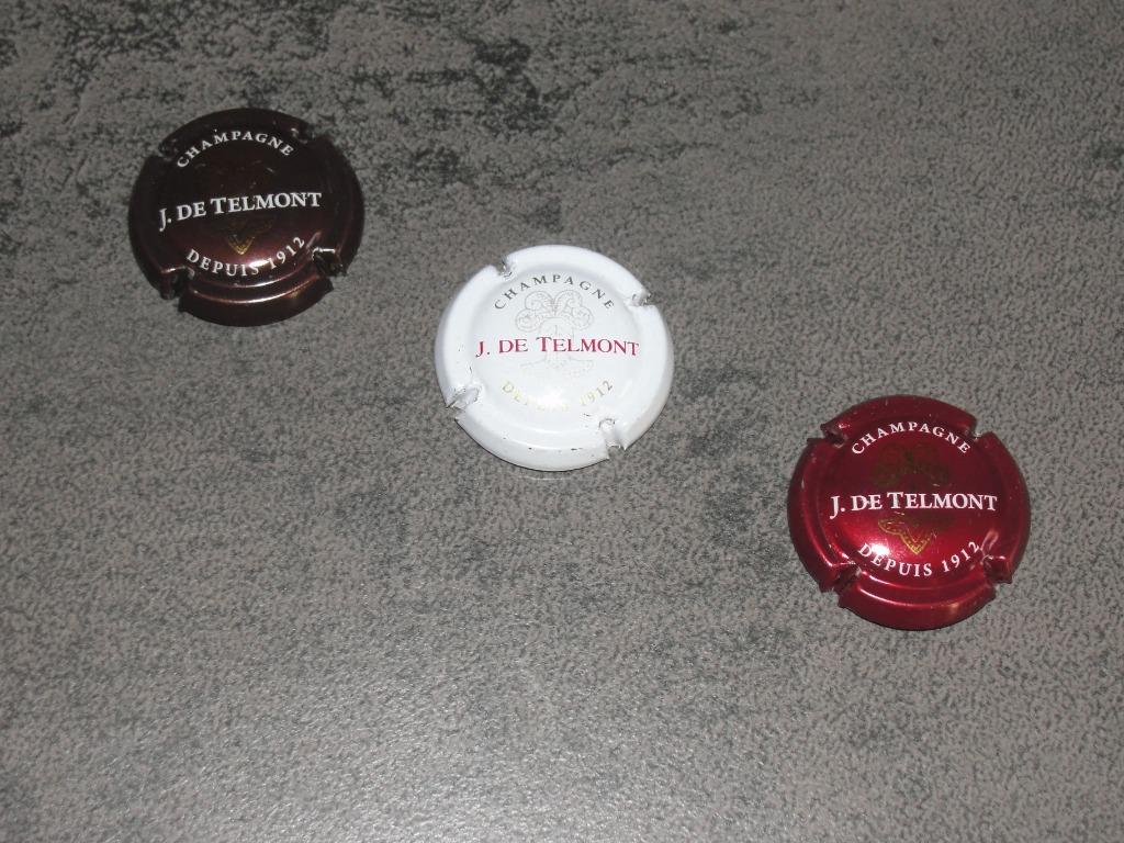 Champagnecapsules "J.De Telmont" (3 stuks), Ophalen of Verzenden, Nieuw