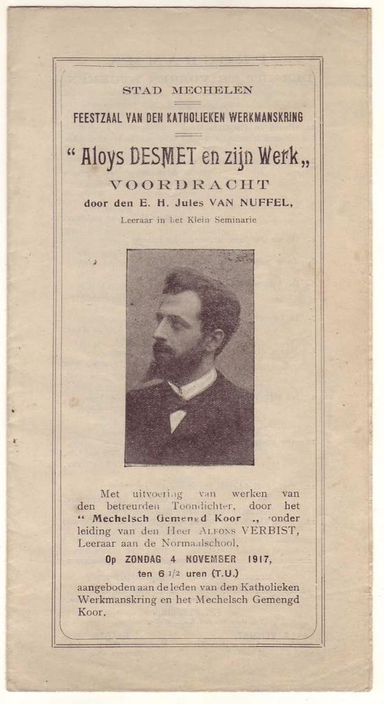 Jules van Nuffel, Aloys Desmet en zijn werk (1917), Boeken, Ophalen of Verzenden, Gelezen, Artiest