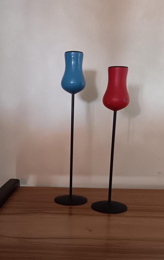 Vintage koppel  kandelaars denmark midcentury, Enlèvement ou Envoi