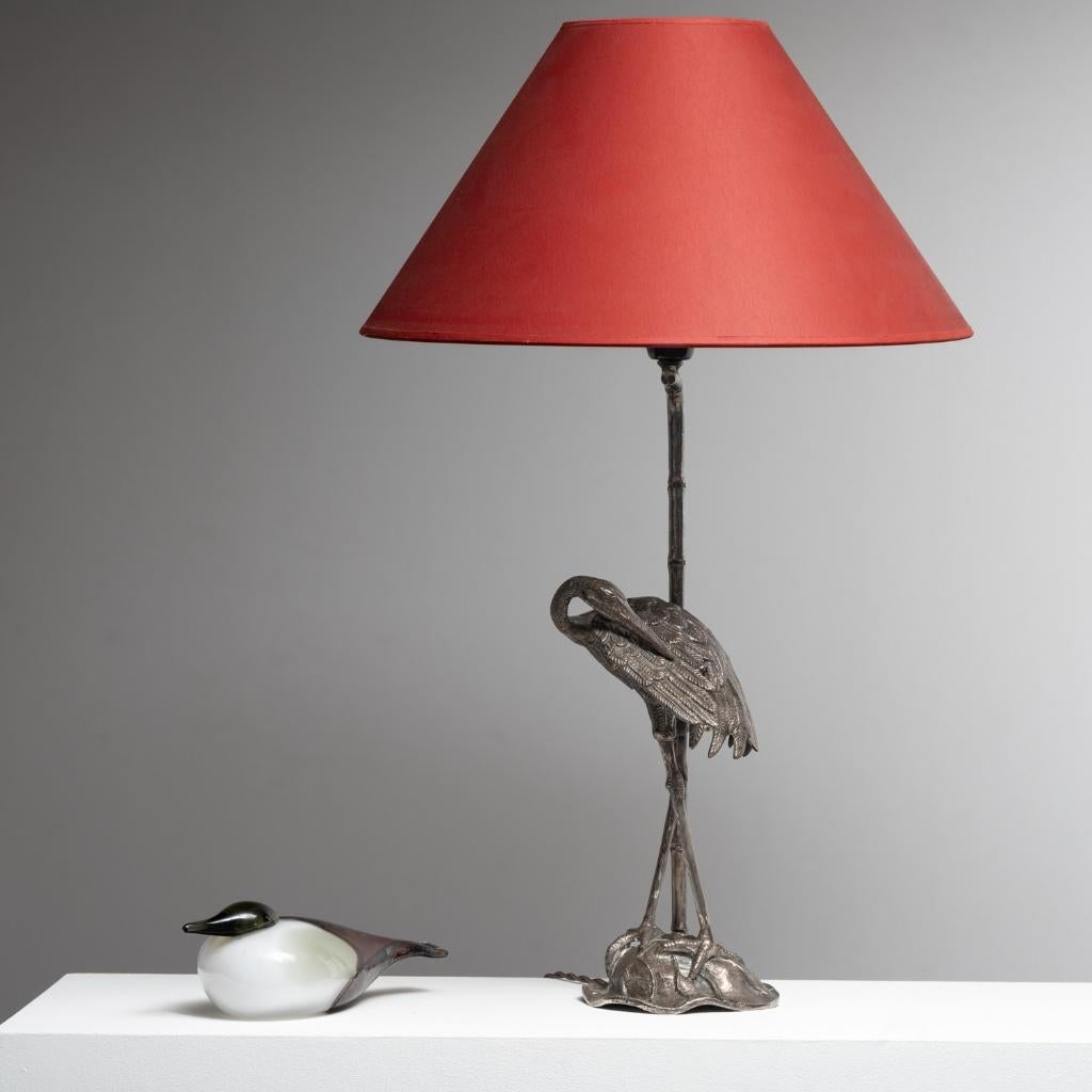 Maison Baguès - grande lampe en bronze argenté zoomorphe, Antiquités & Art, Antiquités | Éclairage, Enlèvement ou Envoi