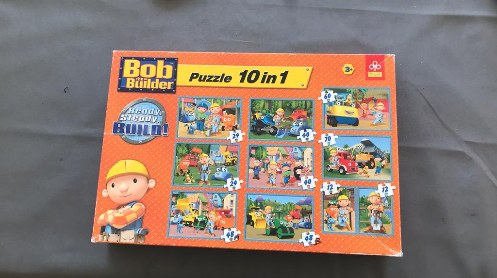 10 puzzels in 1 van Bob de Bouwer, Kinderen en Baby's, Speelgoed | Kinderpuzzels, Ophalen of Verzenden, 10 tot 50 stukjes, Gebruikt