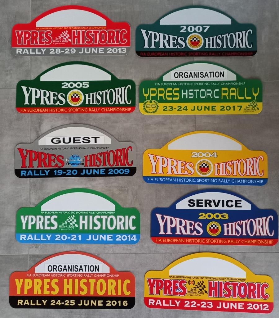 Rallyplaten ypres historic rally, Verzamelen, Ophalen, Zo goed als nieuw